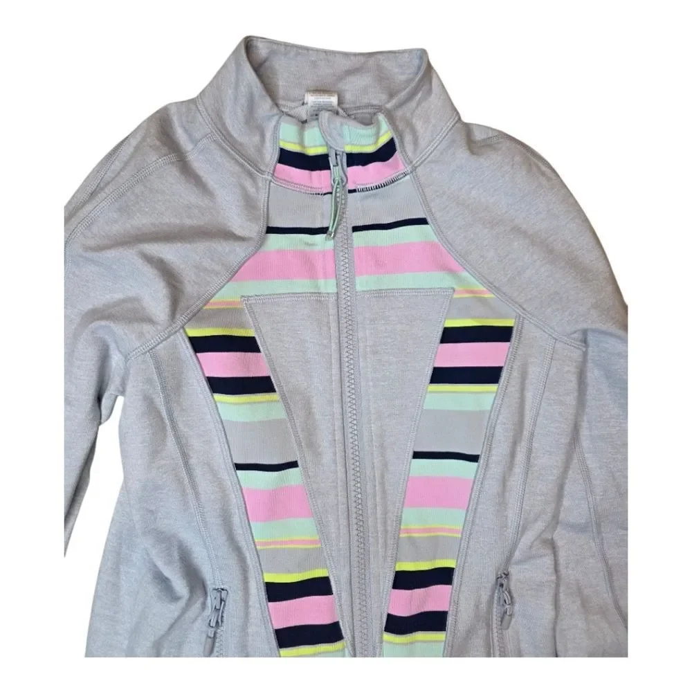 IVIVVA By LULULEMON Girl's‎ Zippered Jacket Grey Pink - Size 12